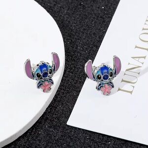 Disney Stitch Stud Earrings in Blue and Pink